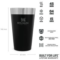 Adventure Stacking Pint Matte Black 0.47lt Ποτήρι Θερμός Stanley